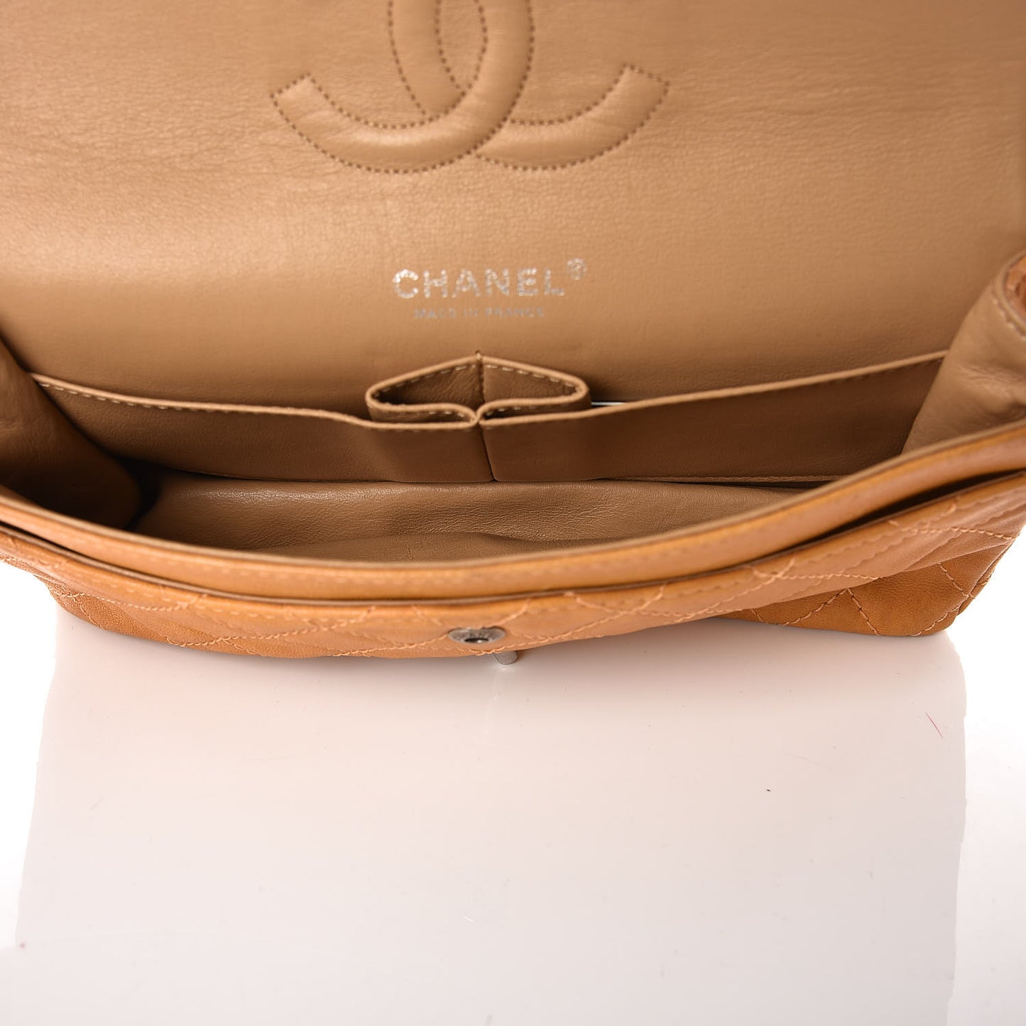 Glazed Lambskin Quilted Medium Bijoux Chain Double Flap Mango