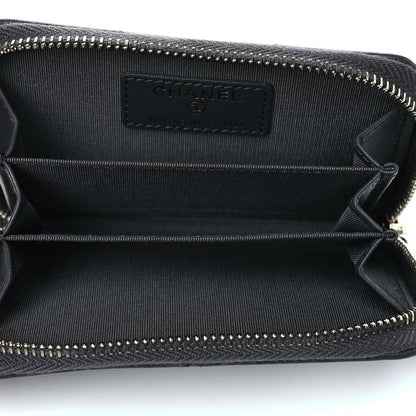 Chanel Lambskin Quilted Chanel 19 Zip Around Coin Purse Wallet Dark Grey 5 of 9