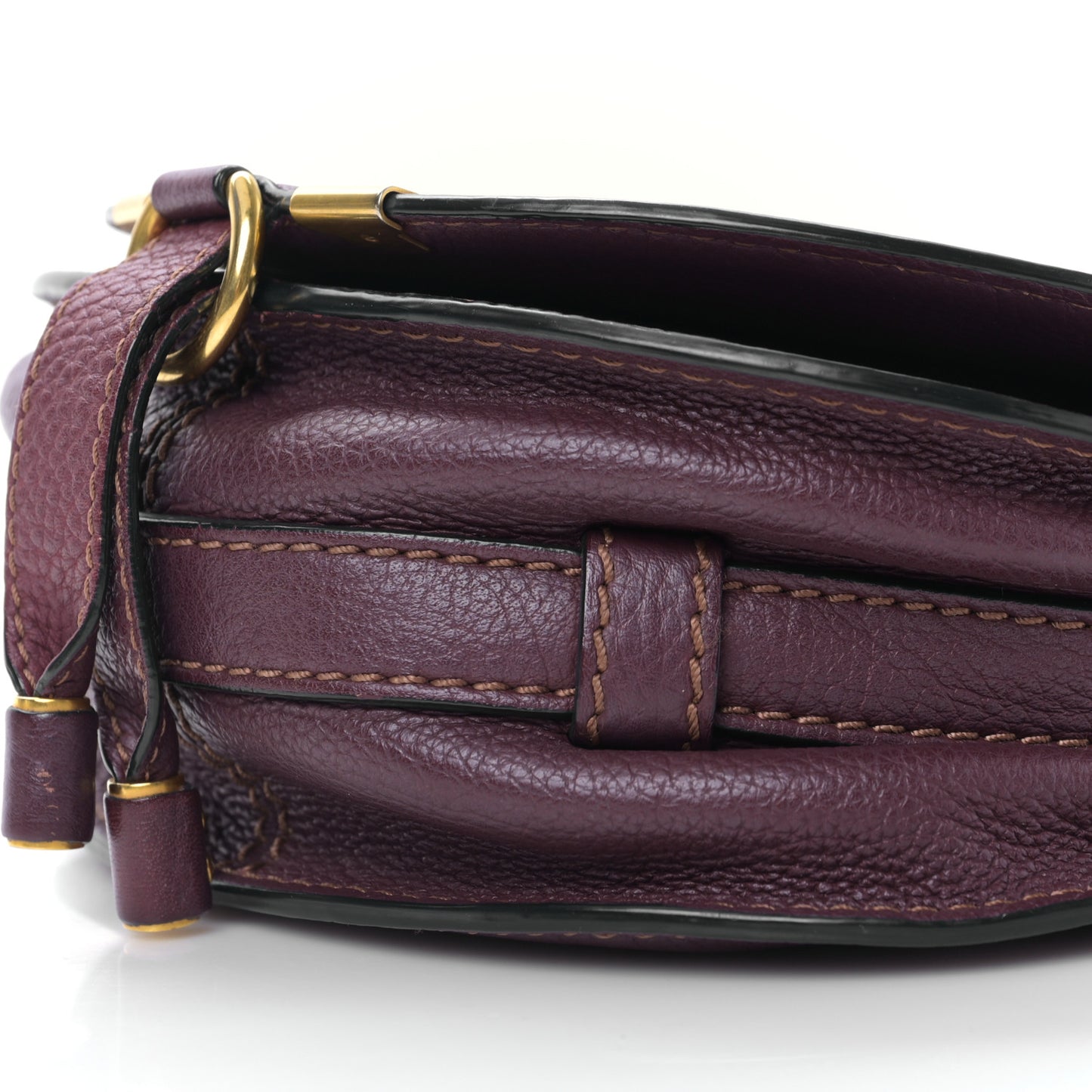 Grained Calfskin Small Marcie Saddle Bag Wild Purple