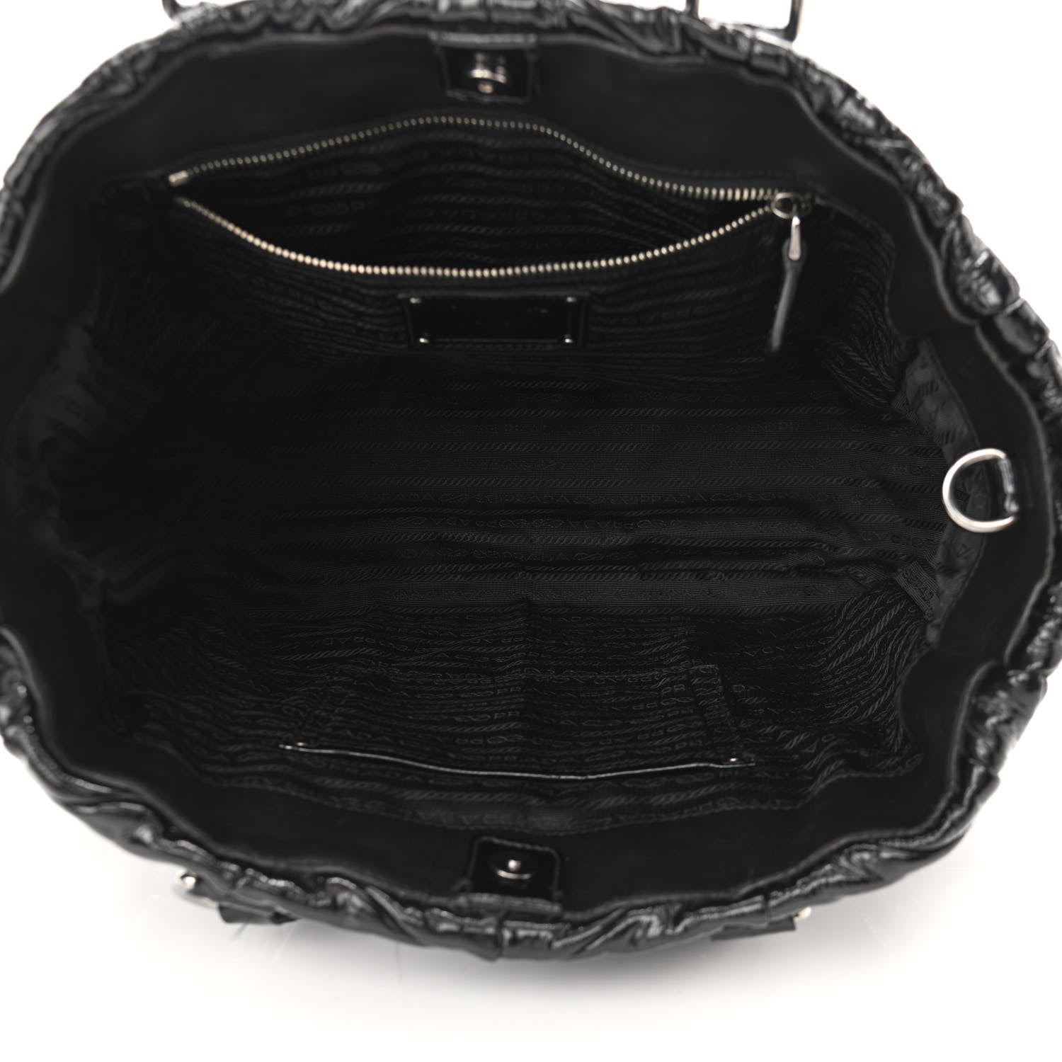 Prada Vernice Chevron Tote Black 5 of 9