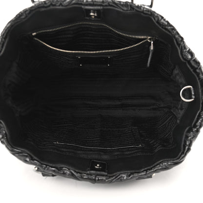 Prada Vernice Chevron Tote Black 5 of 9