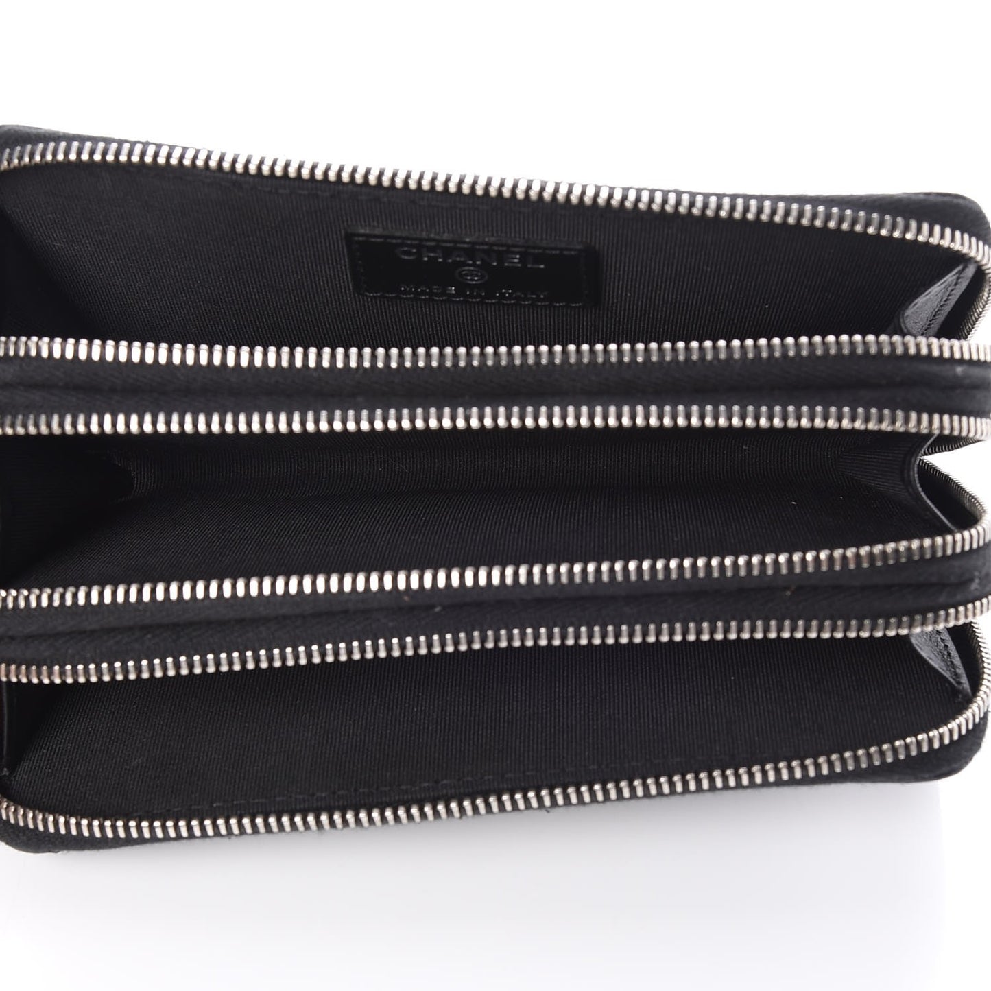 Caviar Quilted Zip Around Phone Holder Black