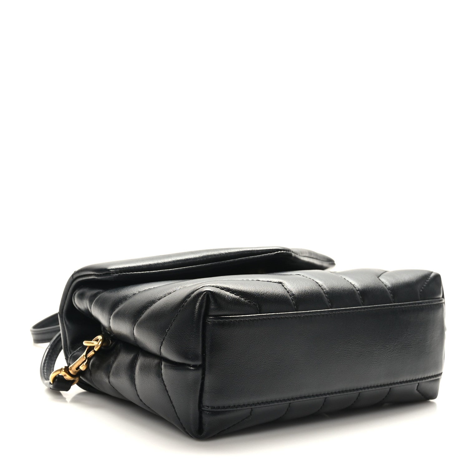 Saint Laurent Calfskin Y Quilted Monogram Toy Loulou Crossbody Bag Black 4 of 10