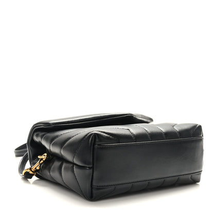 Saint Laurent Calfskin Y Quilted Monogram Toy Loulou Crossbody Bag Black 4 of 10