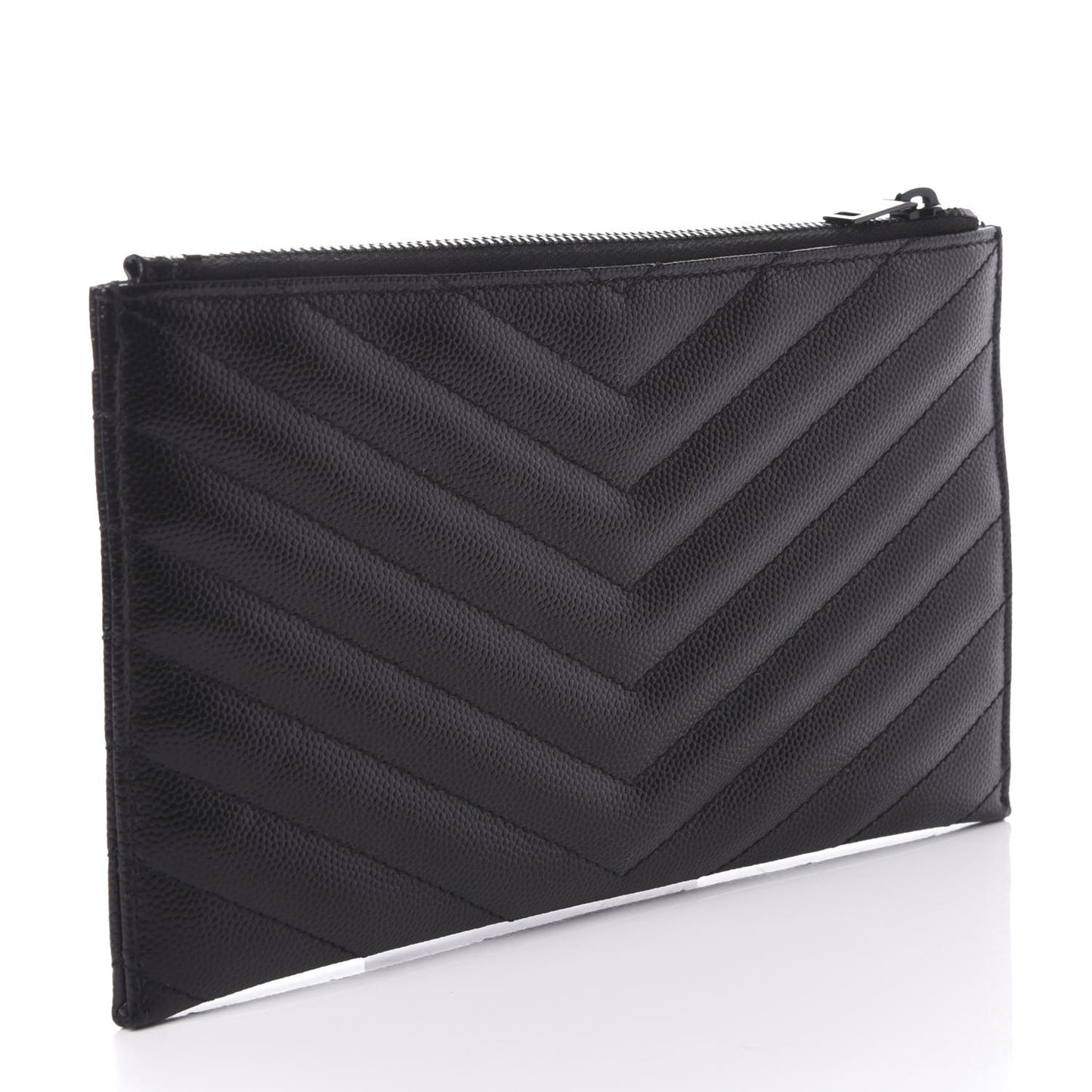 Grain De Poudre Chevron Monogram Bill Pouch Black