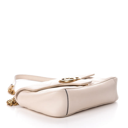Gucci Calfskin Matelasse Mini GG Marmont Shoulder Bag White 4 of 10
