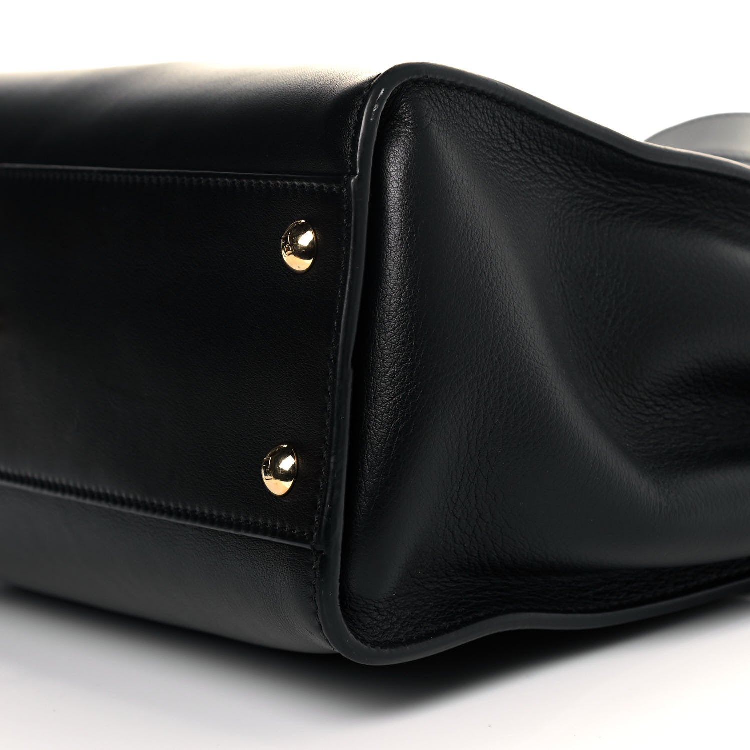 Fendi Calfskin Velvet Fun Fair Medium Peekaboo Iconic Satchel Black Tobacco Multicolor 11 of 12