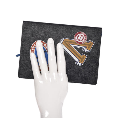 Louis Vuitton Damier Graphite LV League Clemence Notebook MM 2 of 7