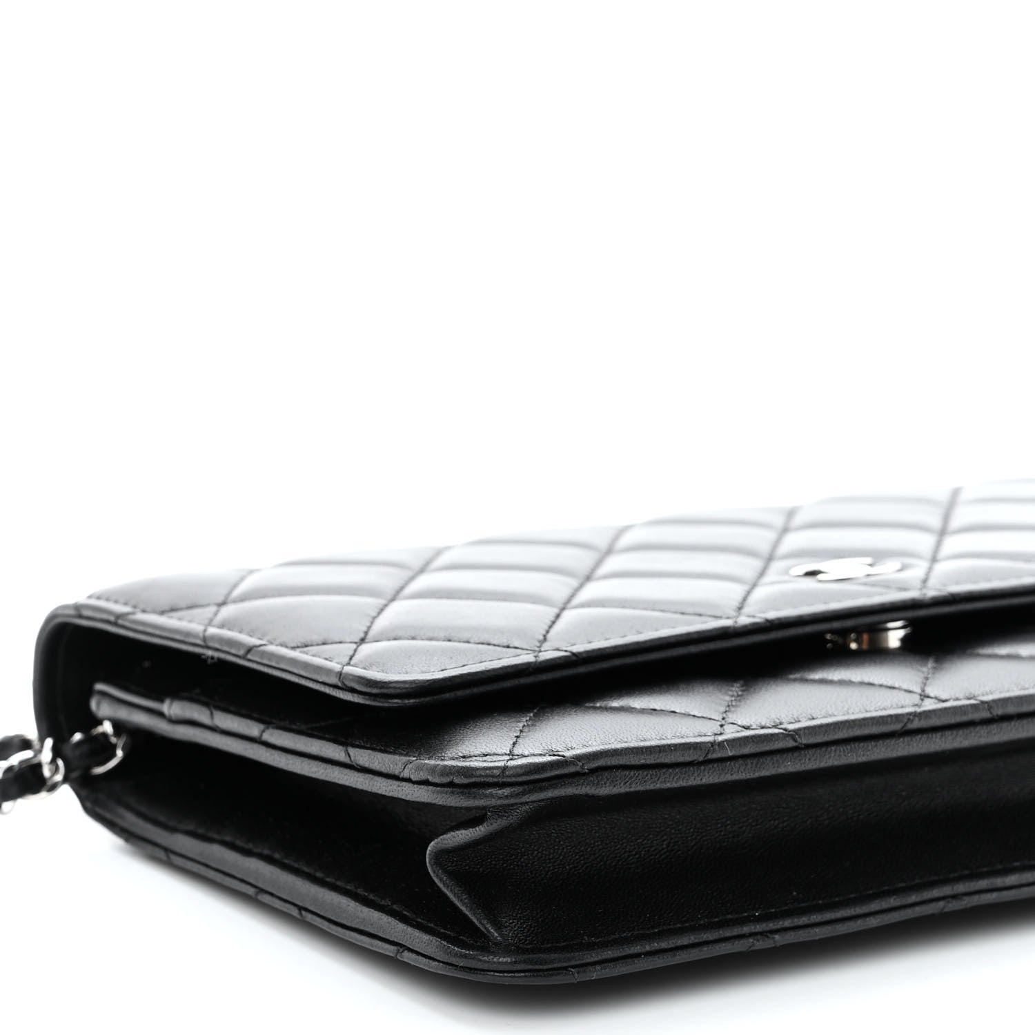 Chanel Lambskin Quilted Wallet On Chain WOC Black 10 of 11