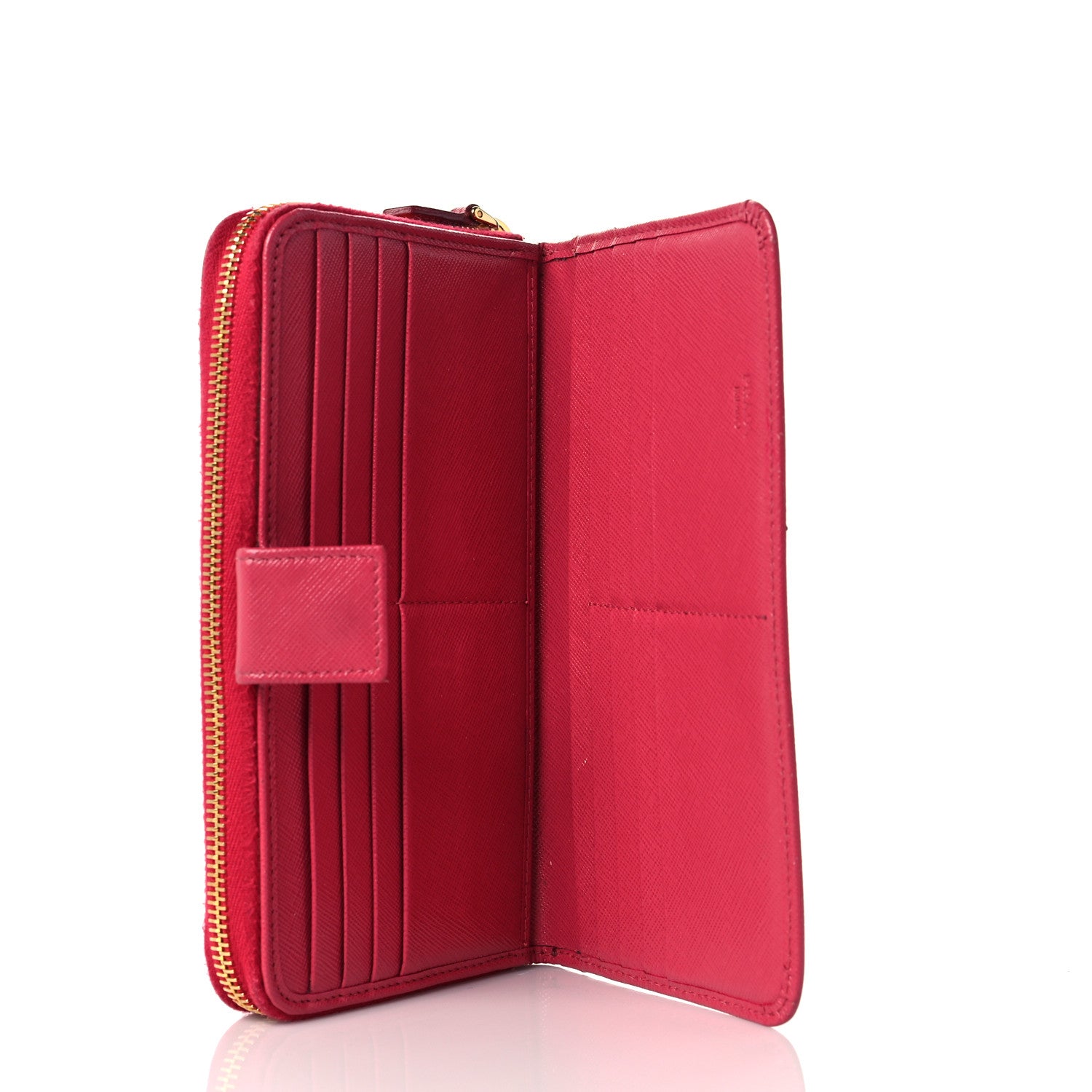 Prada Saffiano Metal Wallet Pink 6 of 9