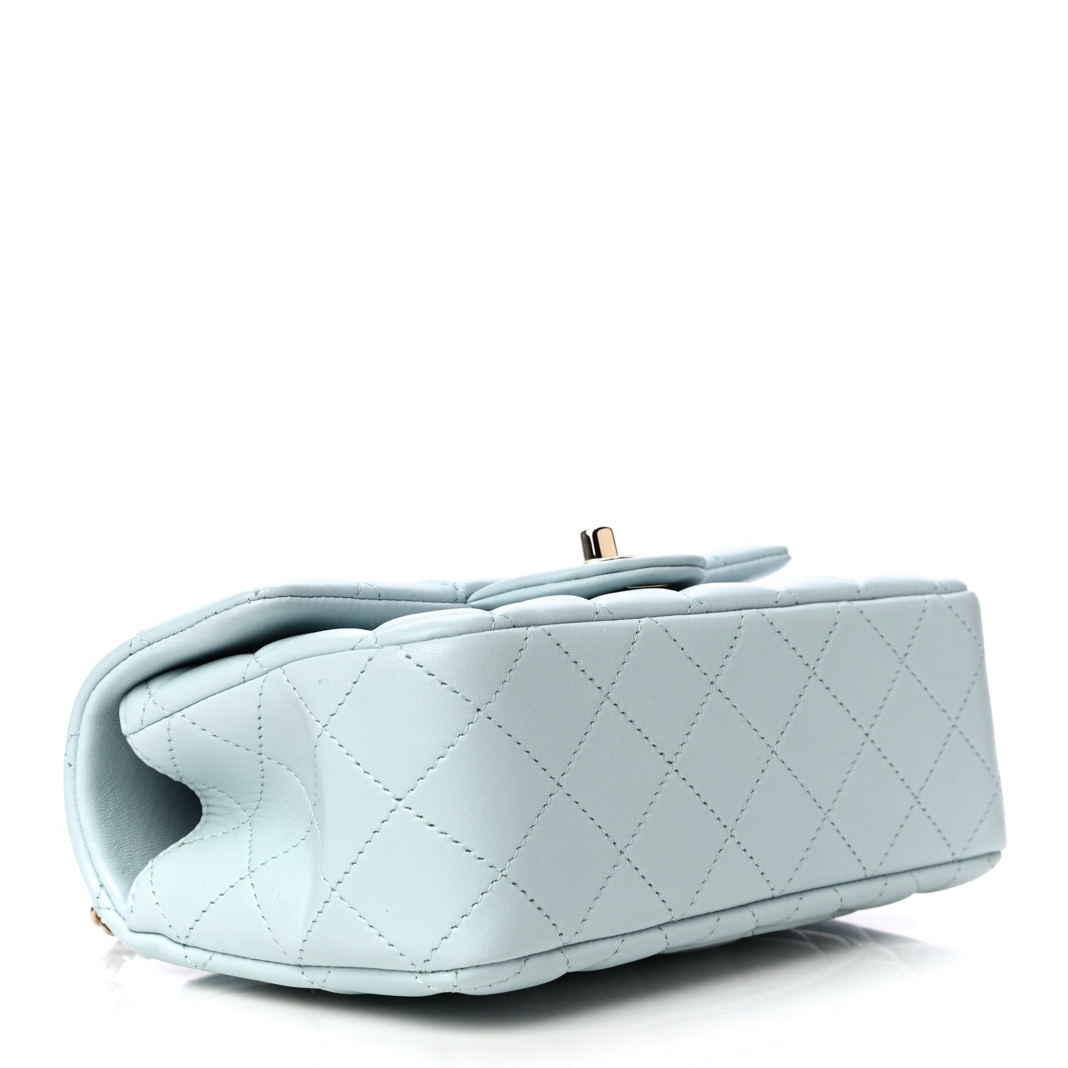 Chanel Lambskin Quilted Mini Top Handle Rectangular Flap Light Blue 4 of 11