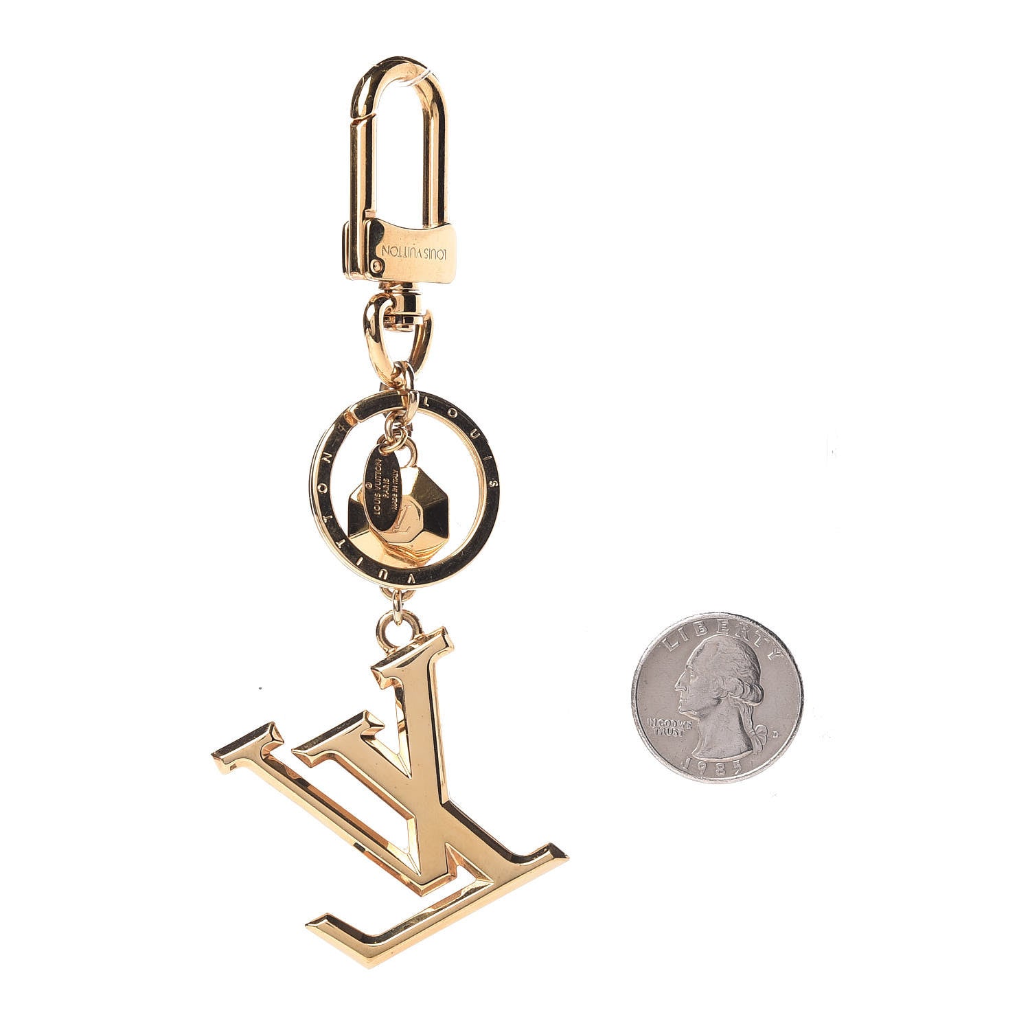 Louis Vuitton LV Facettes Bag Charm Key Holder Gold 2 of 5