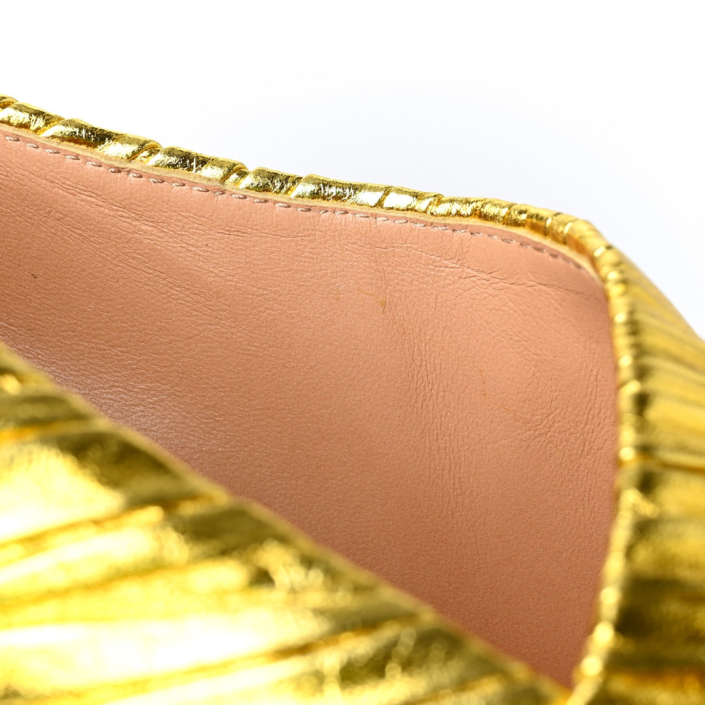 Metallic Bark Nappa Almond Pumps 38 Gold