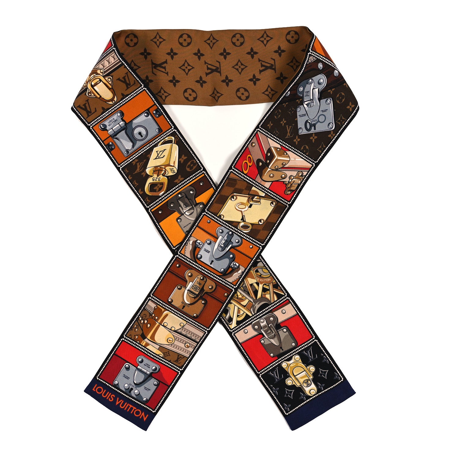 Louis Vuitton Silk Monogram Lock It Bandeau Brown 1 of 3