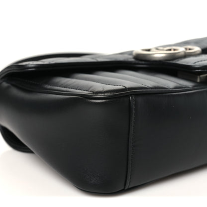 Gucci Calfskin Matelasse Aria Small GG Marmont Shoulder Bag Black 9 of 10