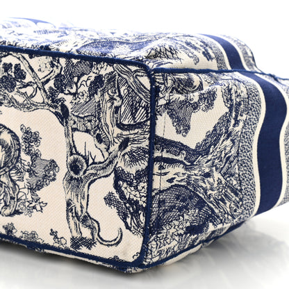 Christian Dior Canvas Embroidered Toile De Jouy Catherine Tote Blue 9 of 9