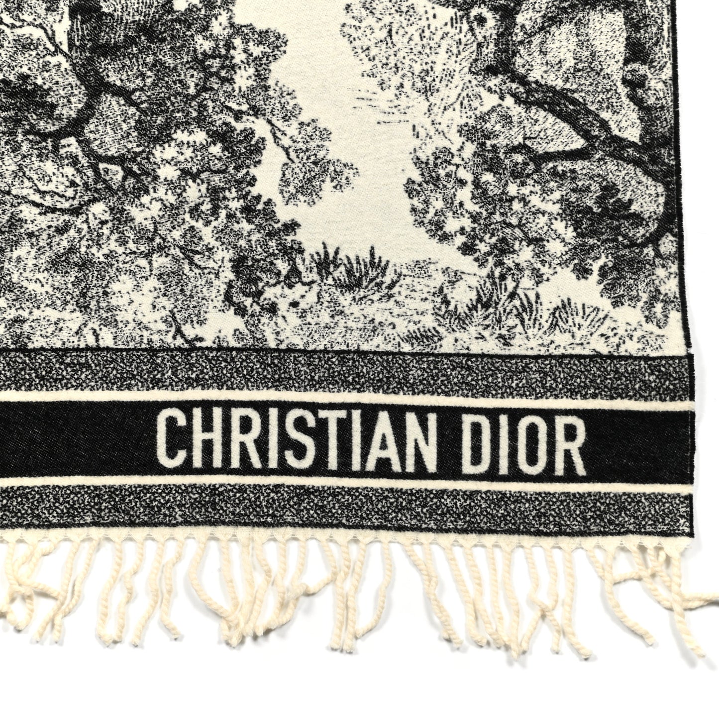 Wool Dioriviera Toile De Jouy Throw Black