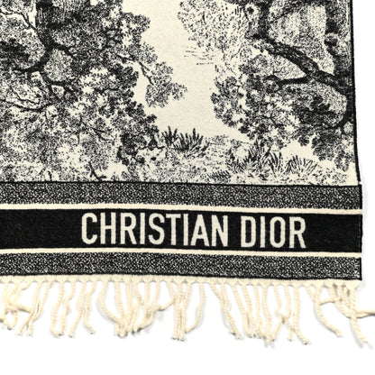 Christian Dior Wool Dioriviera Toile De Jouy Throw Black 2 of 3