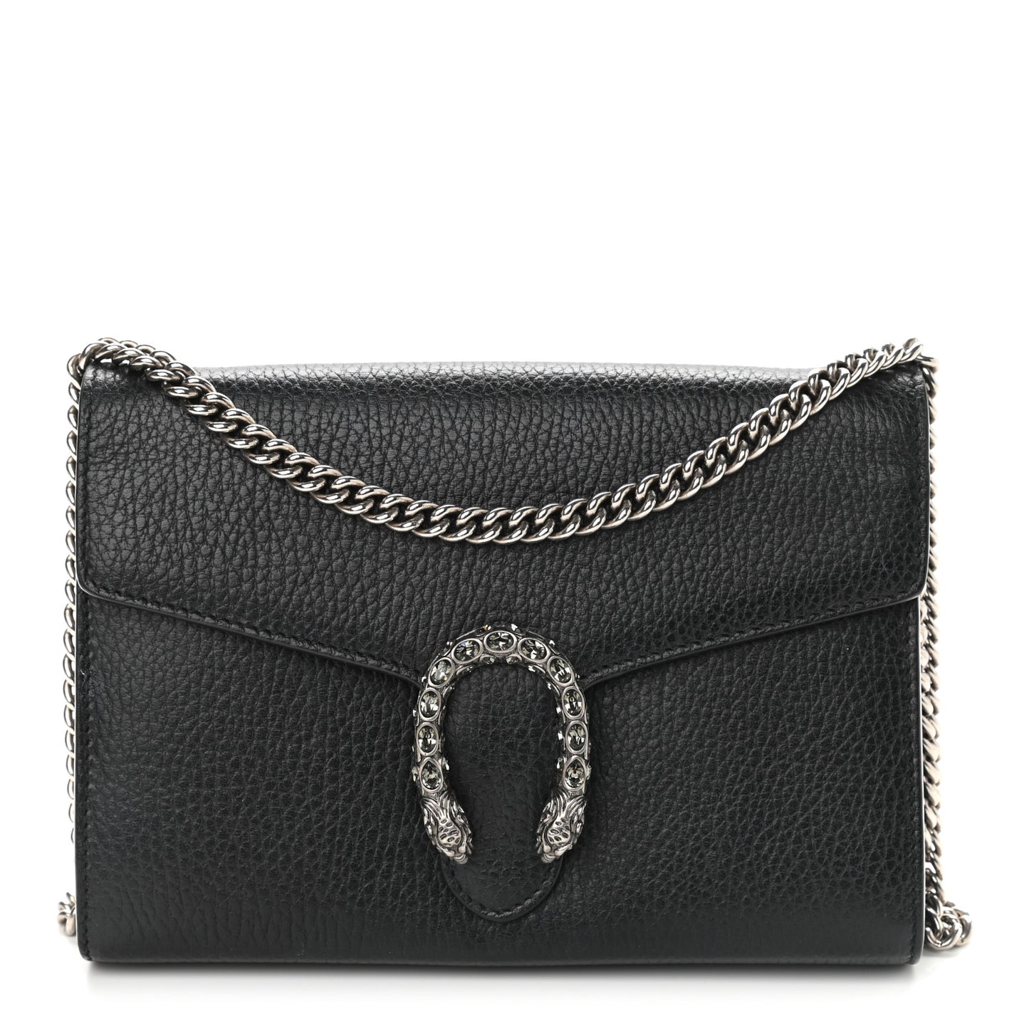 Calfskin Mini Dionysus Chain Wallet Black