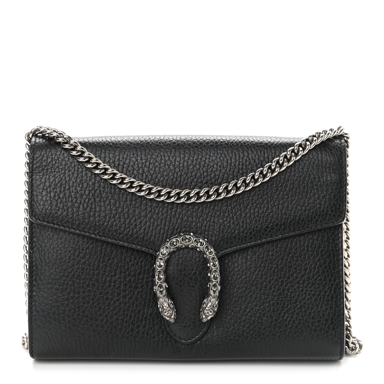 Gucci Calfskin Mini Dionysus Chain Wallet Black 1 of 10