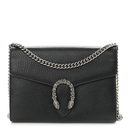 Gucci Calfskin Mini Dionysus Chain Wallet Black 1 of 10