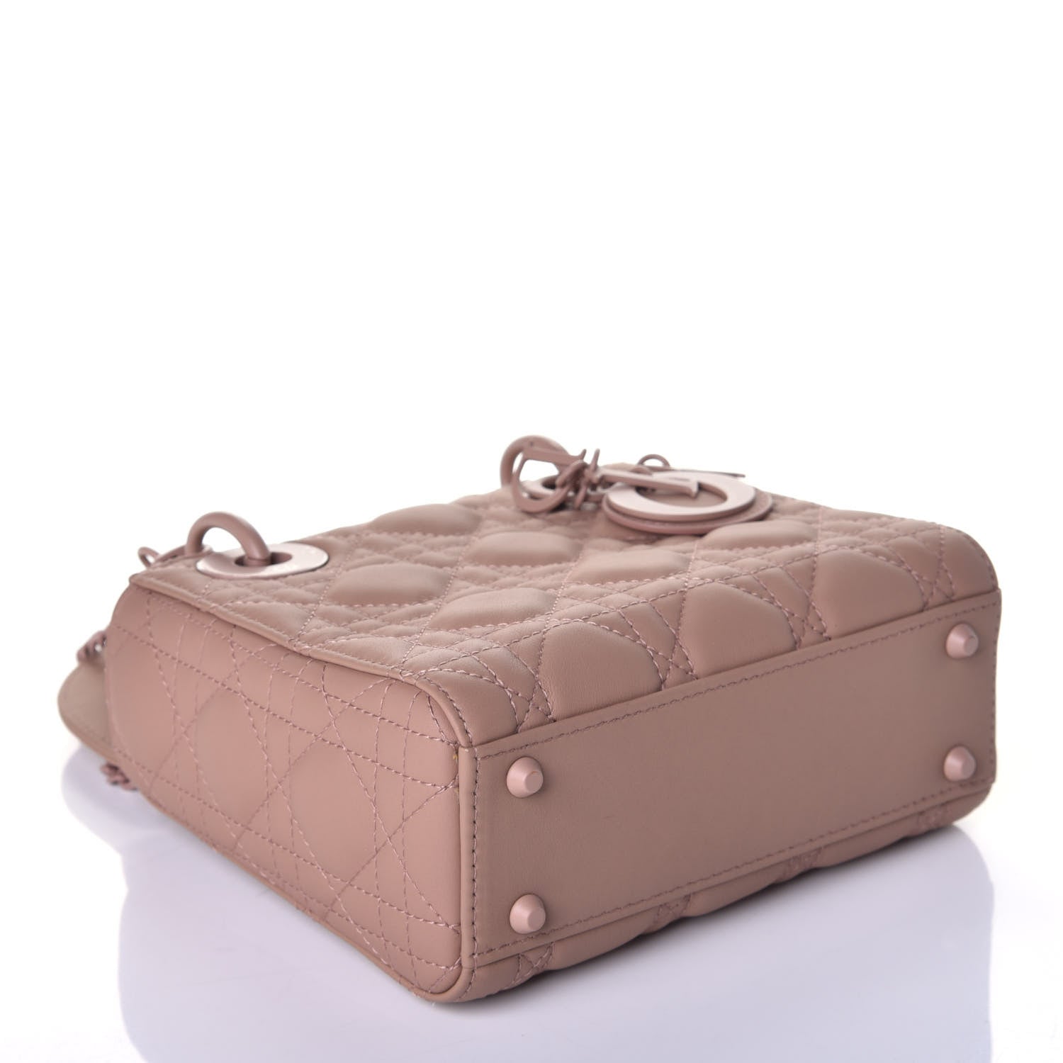 Christian Dior Ultra Matte Calfskin Cannage Mini Lady Dior Light Beige 5 of 11