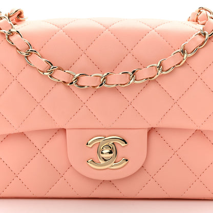 Chanel Lambskin Quilted Mini Rectangular Flap Light Pink 8 of 11