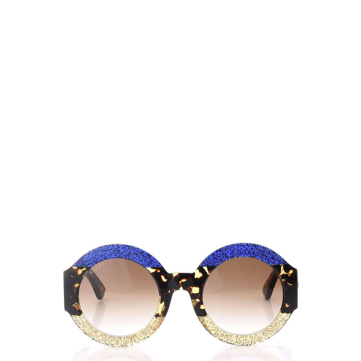 Gucci Acetate Round GG0084S Sunglasses Glitter Blue Multi 2 of 9