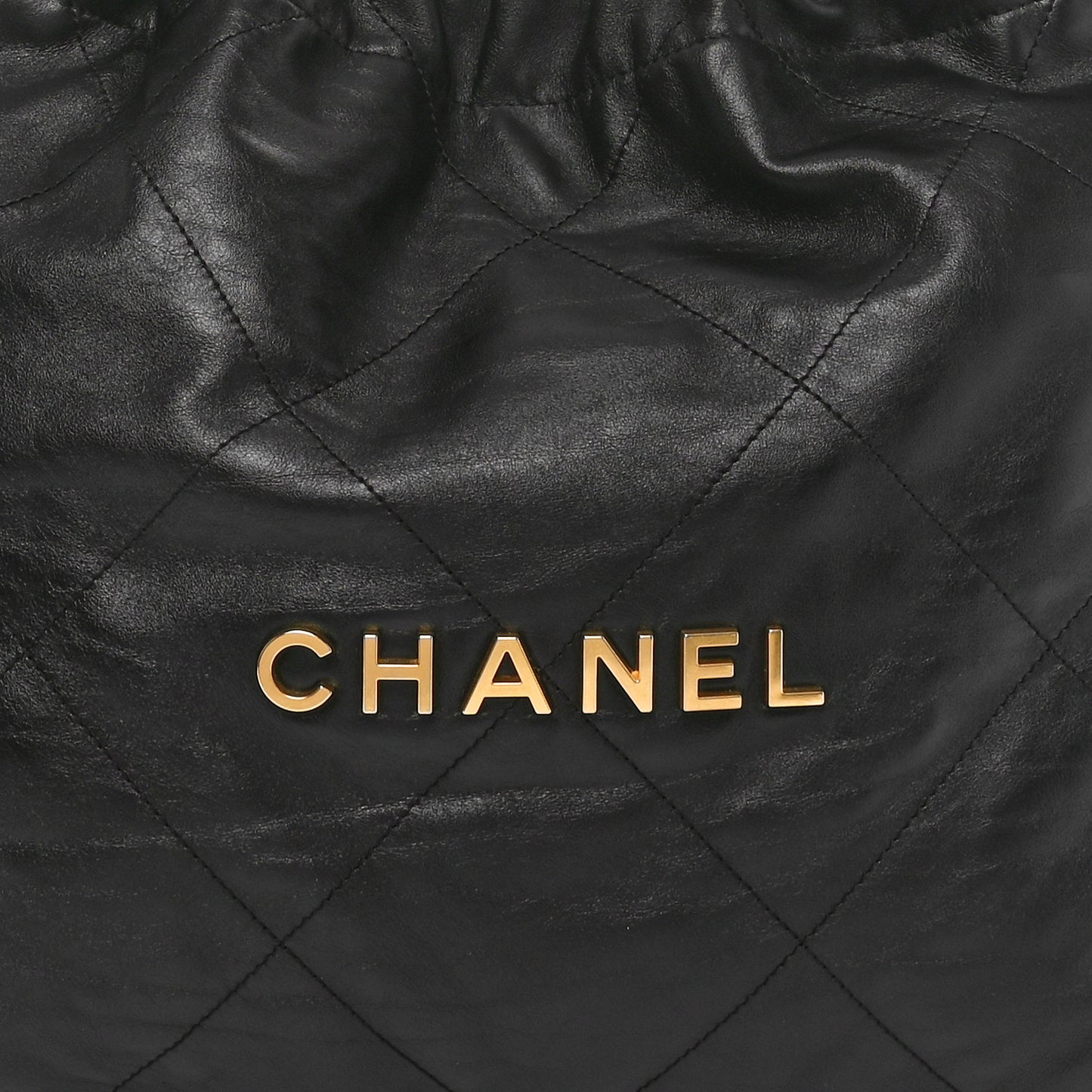 Shiny Calfskin Quilted Small Chanel 22 Black