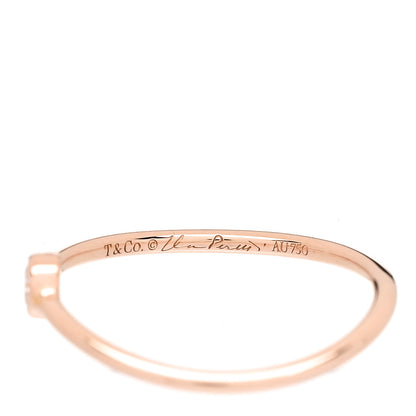 Tiffany 18K Rose Gold Diamond Elsa Peretti Single-Row Wave Ring 46 3.75 5 of 5