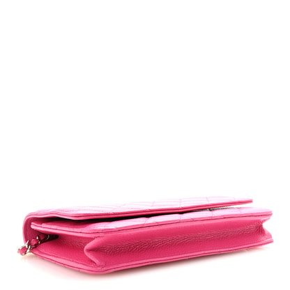 Chanel Caviar Quilted Wallet on Chain WOC Pink 4 of 11