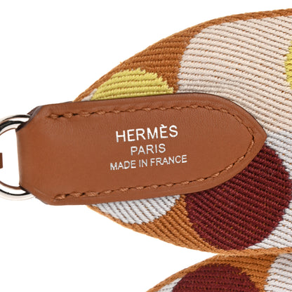 Hermes Toile Swift 50mm Sangle Flipperball Shoulder Strap Caramel Nata Gold 4 of 6