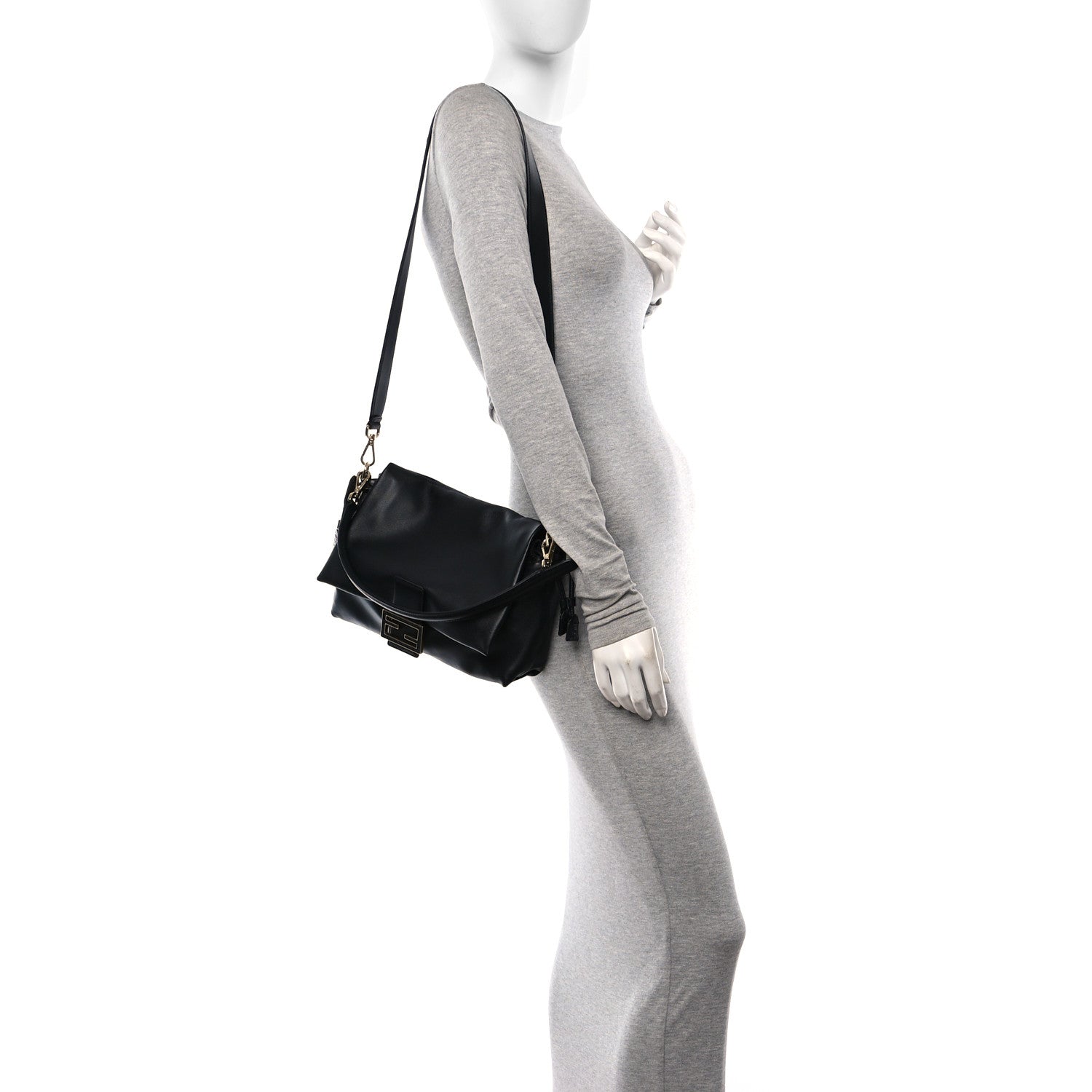Fendi Nappa Medium Mamma Baguette Black 2 of 10