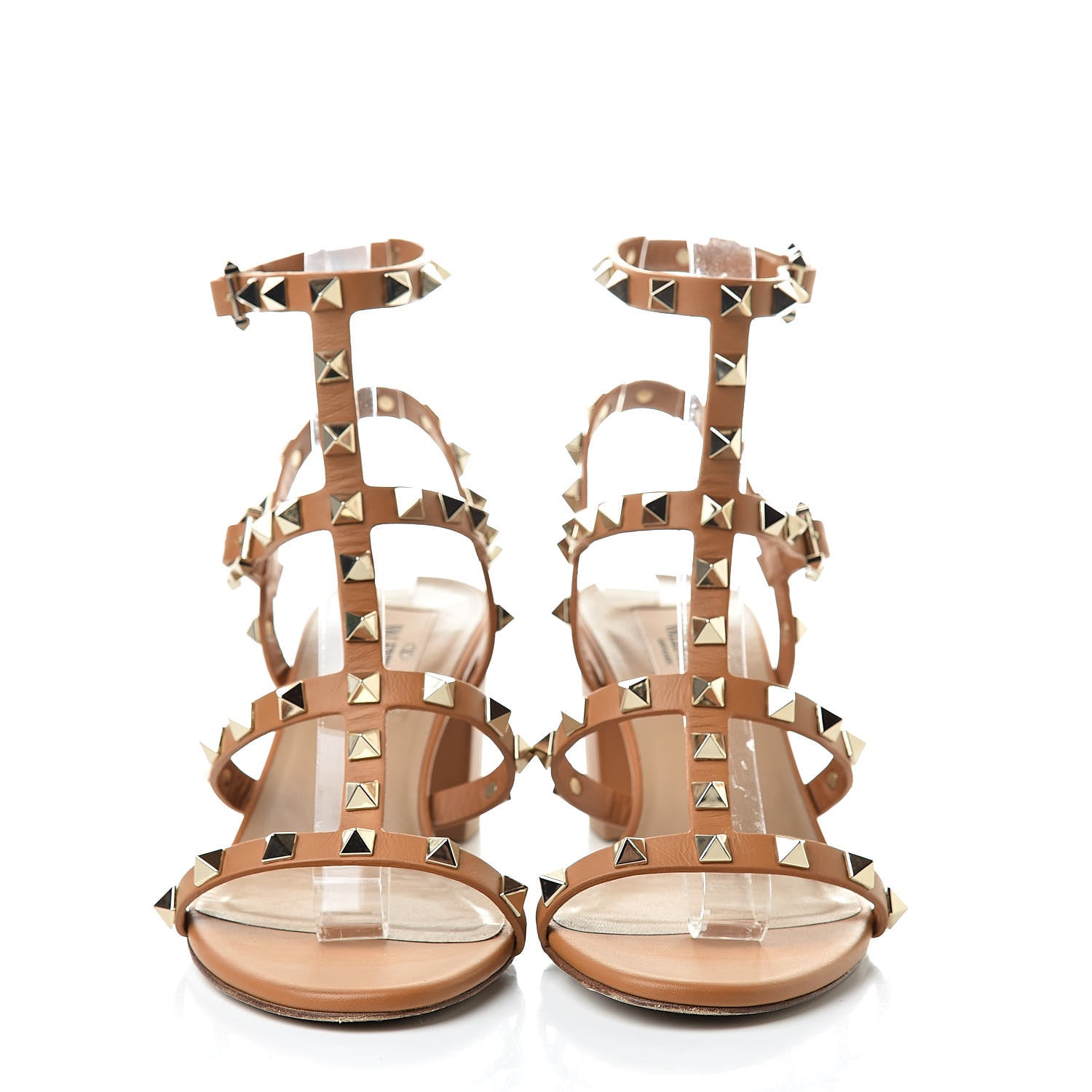 Valentino Garavani Calfskin Rockstud 60mm City Sandals 35 Light Cuir 2 of 9