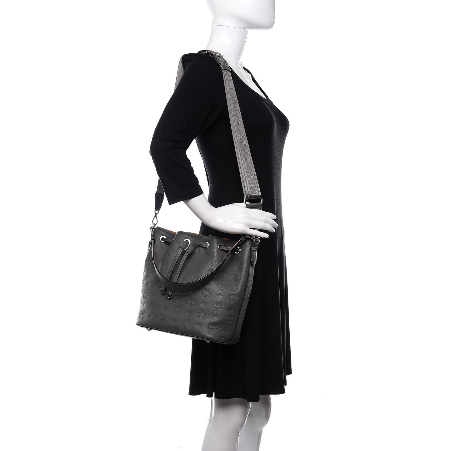 Calfskin Ottomar Monogram Small Essential Bucket Charcoal