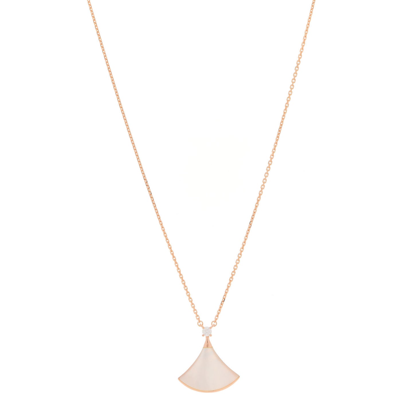 18K Rose Gold Diamond Mother of Pearl Divas' Dream Pendant Necklace