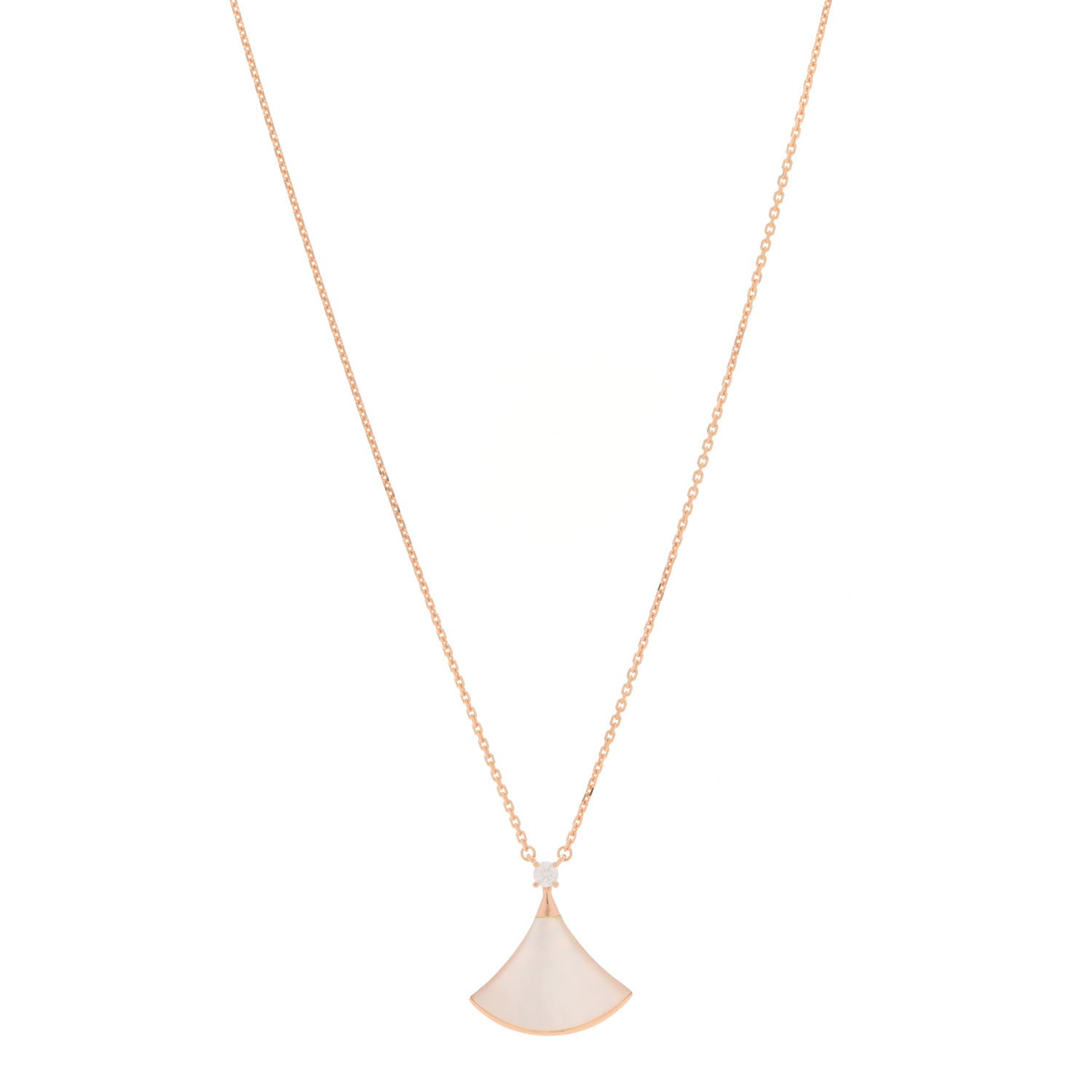 Bulgari 18K Rose Gold Diamond Mother of Pearl Divas' Dream Pendant Necklace 1 of 7