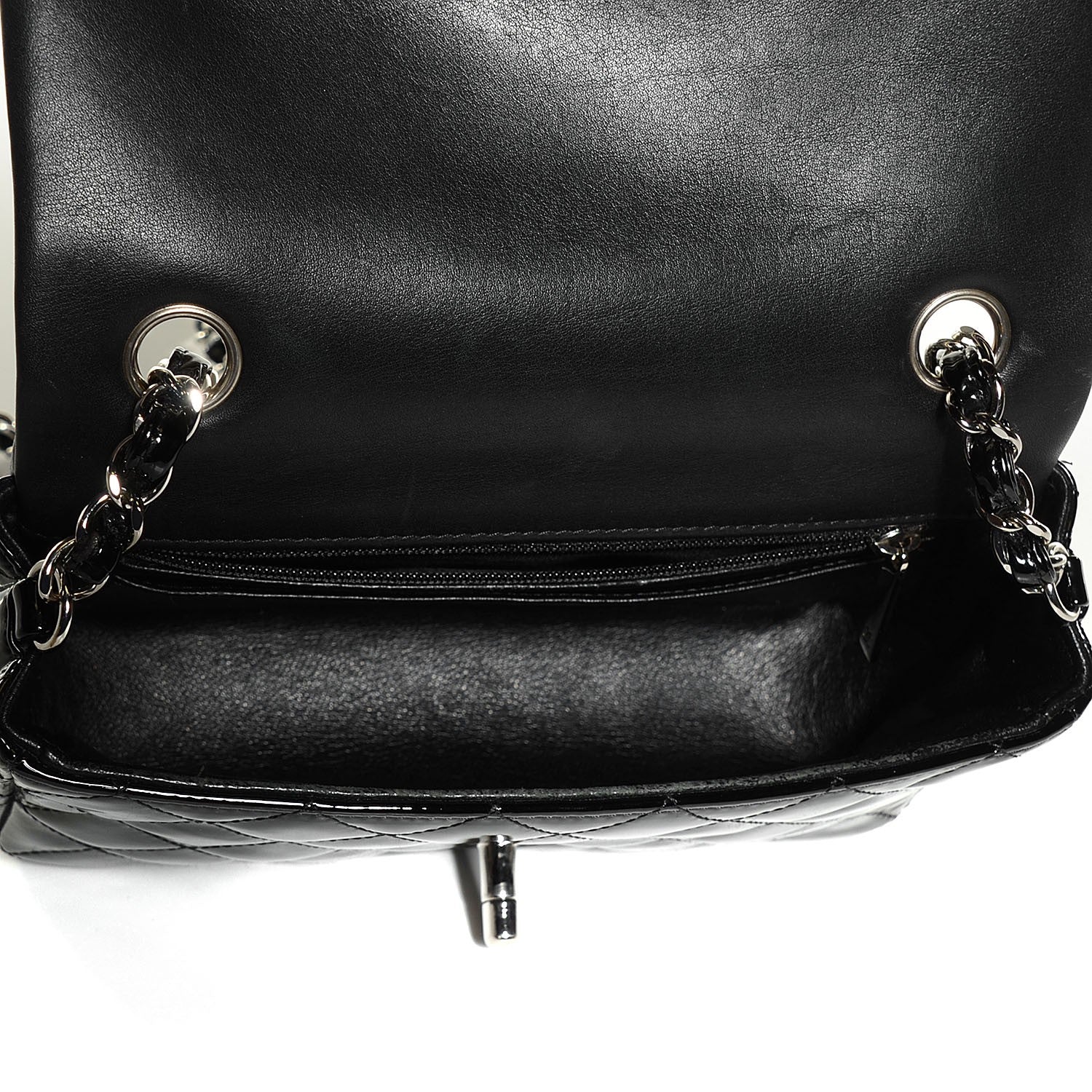 Chanel Patent Calfskin Quilted Mini Rectangular Flap Black 6 of 9