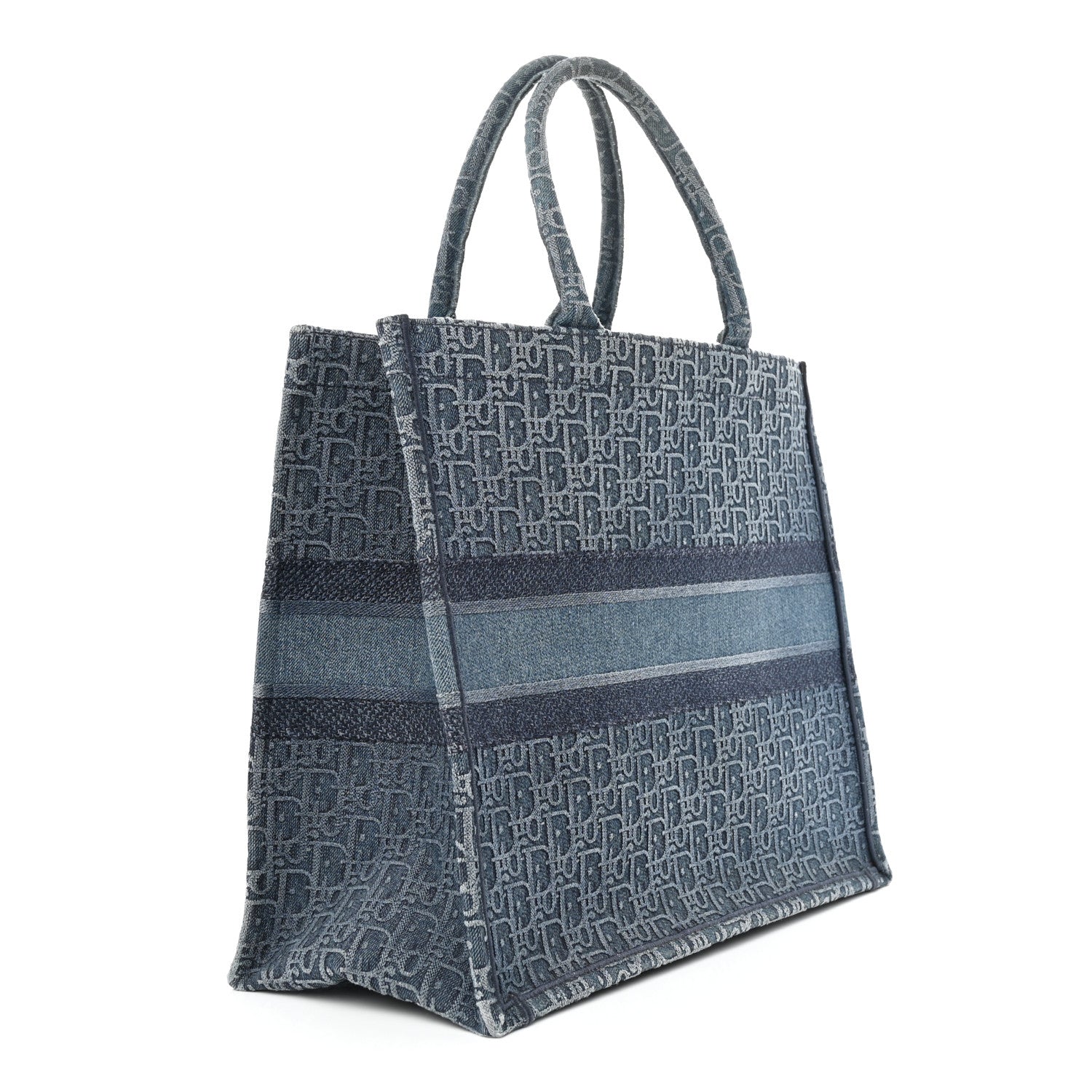 Christian Dior Oblique Denim Book Tote Denim Blue 3 of 13