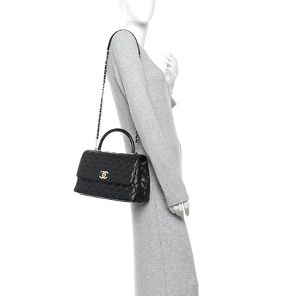 Chanel Caviar Quilted Small Coco Handle Flap Black 2 of 12
