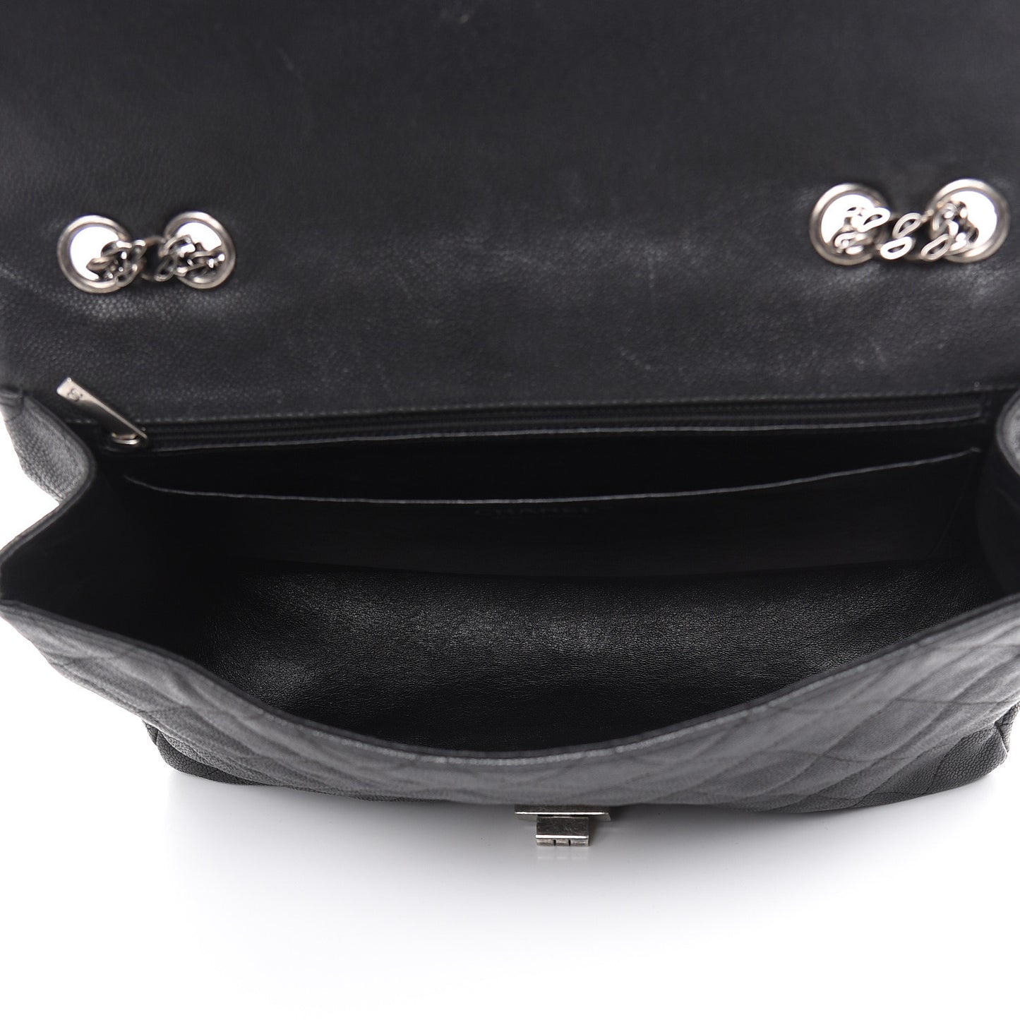 Washed Caviar Quilted 2.55 Reissue 227 Bijoux Chain Flap Black