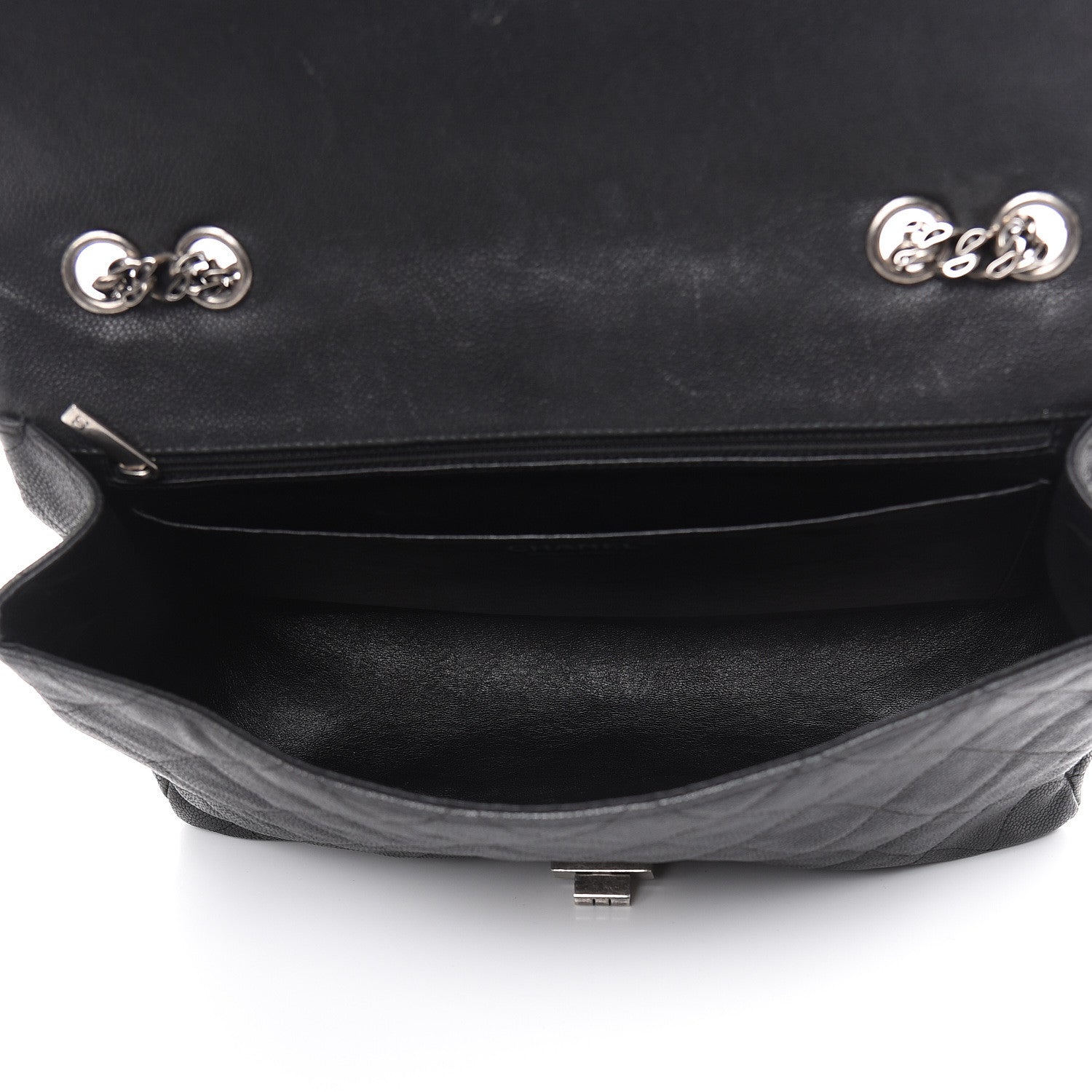Chanel Washed Caviar Quilted 2.55 Reissue 227 Bijoux Chain Flap Black 5 of 15