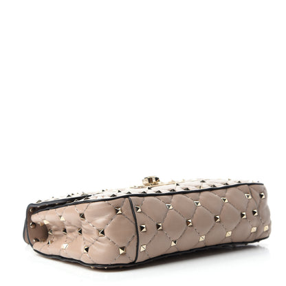 Valentino Garavani Nappa Small Rockstud Spike Shoulder Bag Poudre 4 of 10