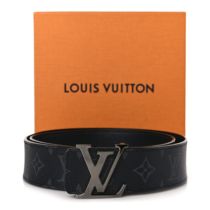 Louis Vuitton Monogram Eclipse Taigarama 40mm LV Initiales Reversible Belt 80 32 Black 7 of 7