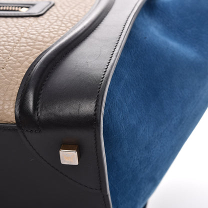 Celine Bullhide Calfskin Suede Mini Tri-Color Luggage Beige 15 of 17