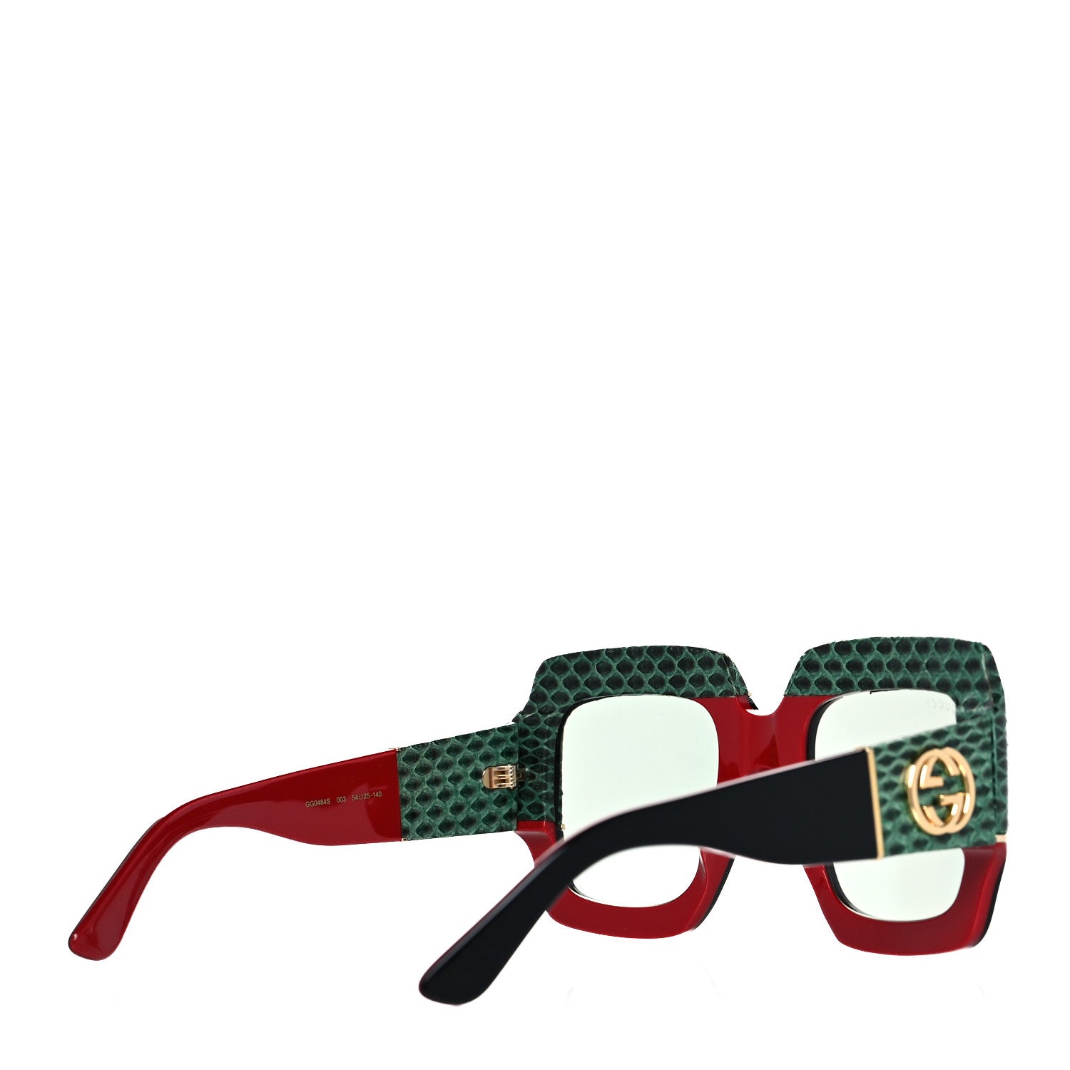 Gucci Snakeskin Acetate Square Sunglasses GG0484S Multicolor 4 of 8