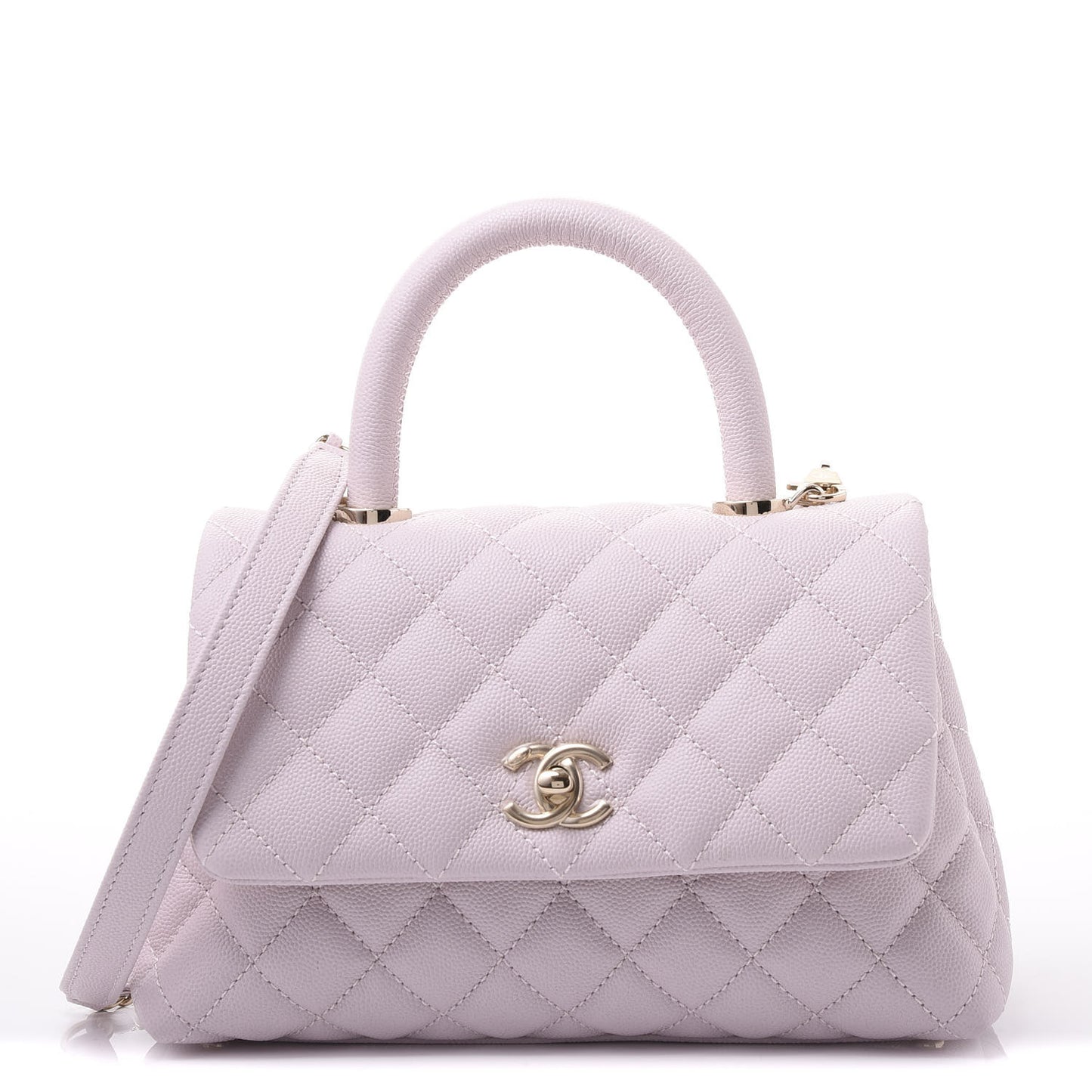 Caviar Quilted Mini Coco Handle Flap Lilas Lilac