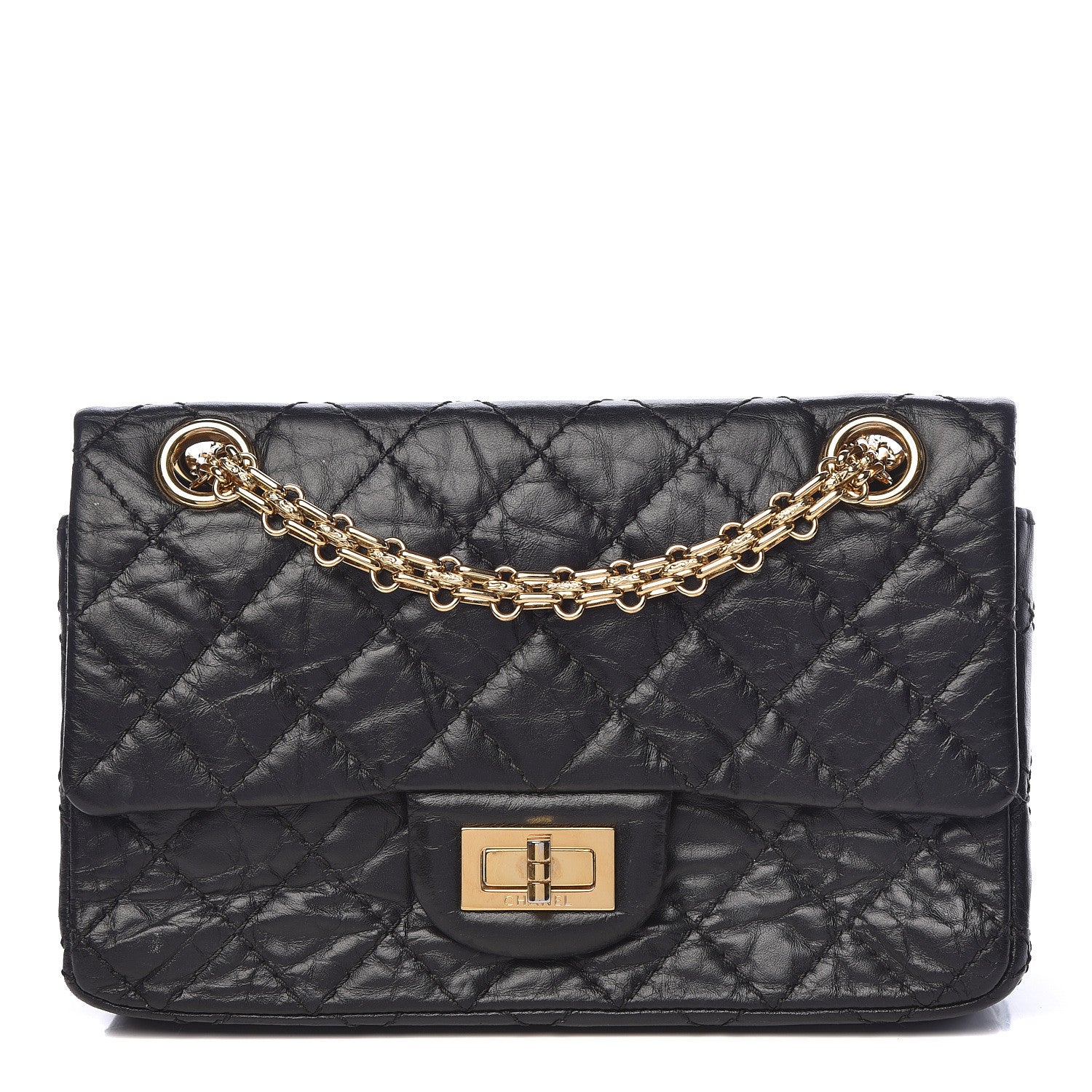Chanel Aged Calfskin Quilted 2.55 Reissue Mini Flap Black 1 of 16