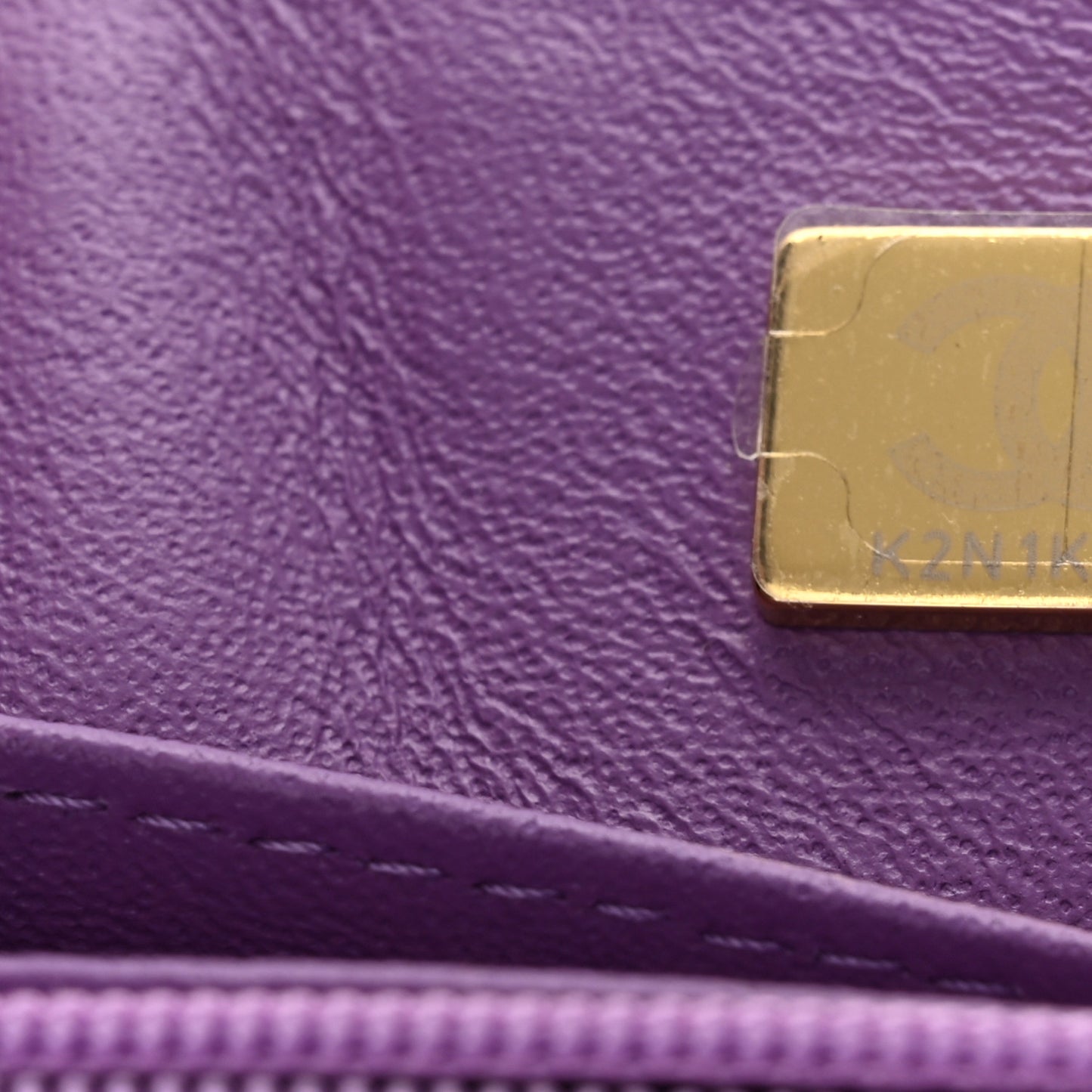 Lambskin Quilted Mini Rectangular Flap Purple
