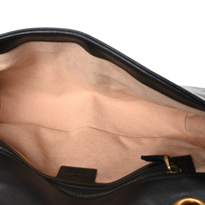 Gucci Calfskin Matelasse Small GG Marmont Shoulder Bag Black 4 of 9